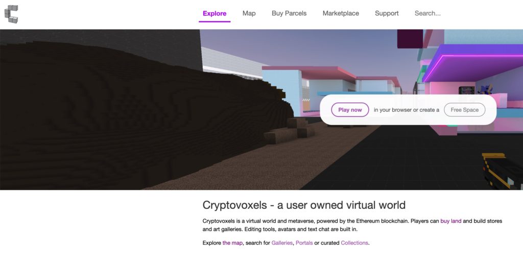 Cryptovoxels公式サイト画像